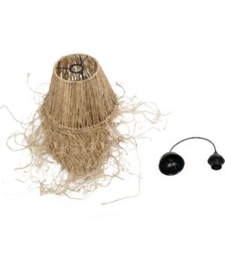 GLOBOSTAR® HERBE 205-0073 Boho Κρεμαστό Φωτιστικό Οροφής με Ντουί 1 x E27 AC 220-240V IP20 – Μπεζ – M30 x Π30 x Υ40cm