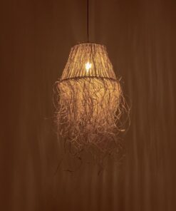 GLOBOSTAR® HERBE 205-0073 Boho Κρεμαστό Φωτιστικό Οροφής με Ντουί 1 x E27 AC 220-240V IP20 – Μπεζ – M30 x Π30 x Υ40cm