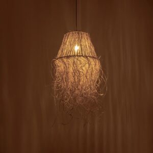 GLOBOSTAR® HERBE 205-0073 Boho Κρεμαστό Φωτιστικό Οροφής με Ντουί 1 x E27 AC 220-240V IP20 – Μπεζ – M30 x Π30 x Υ40cm