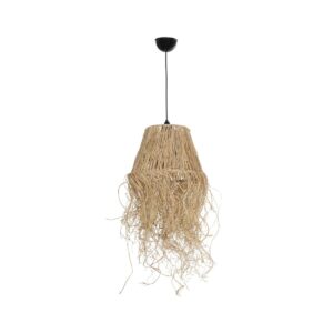 GLOBOSTAR® HERBE 205-0073 Boho Κρεμαστό Φωτιστικό Οροφής με Ντουί 1 x E27 AC 220-240V IP20 – Μπεζ – M30 x Π30 x Υ40cm