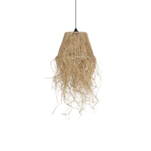 GLOBOSTAR® HERBE 205-0073 Boho Κρεμαστό Φωτιστικό Οροφής με Ντουί 1 x E27 AC 220-240V IP20 – Μπεζ – M30 x Π30 x Υ40cm