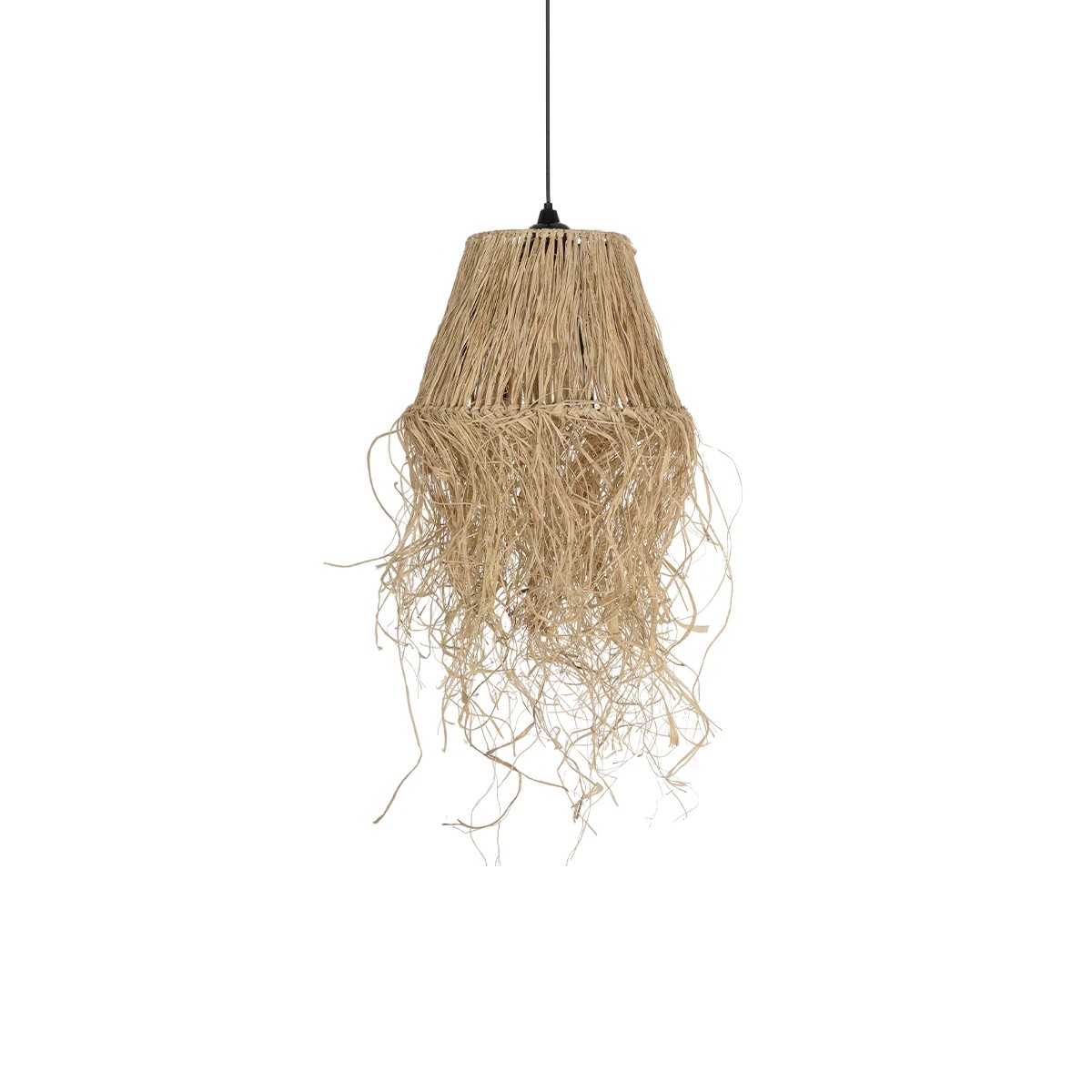 GLOBOSTAR® HERBE 205-0073 Boho Κρεμαστό Φωτιστικό Οροφής με Ντουί 1 x E27 AC 220-240V IP20 – Μπεζ – M30 x Π30 x Υ40cm