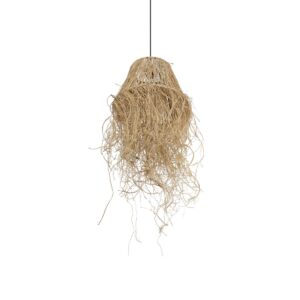 GLOBOSTAR® HERBE 205-0073 Boho Κρεμαστό Φωτιστικό Οροφής με Ντουί 1 x E27 AC 220-240V IP20 – Μπεζ – M30 x Π30 x Υ40cm