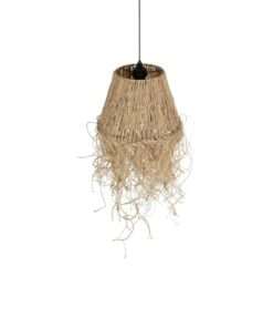 GLOBOSTAR® HERBE 205-0073 Boho Κρεμαστό Φωτιστικό Οροφής με Ντουί 1 x E27 AC 220-240V IP20 – Μπεζ – M30 x Π30 x Υ40cm