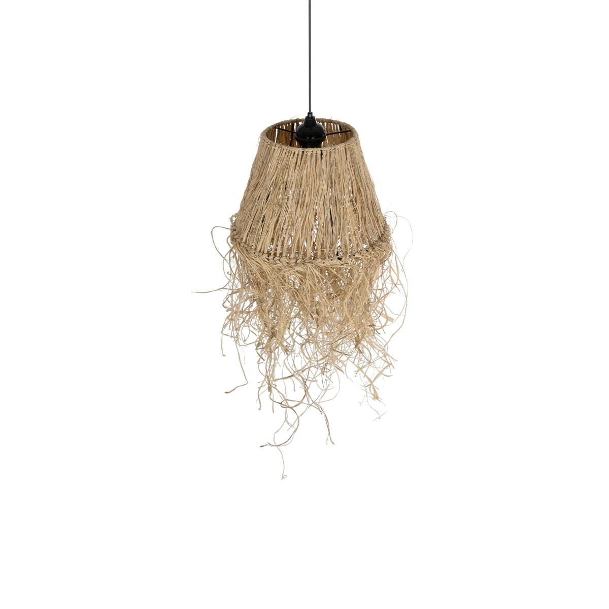 GLOBOSTAR® HERBE 205-0073 Boho Κρεμαστό Φωτιστικό Οροφής με Ντουί 1 x E27 AC 220-240V IP20 – Μπεζ – M30 x Π30 x Υ40cm