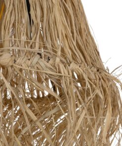 GLOBOSTAR® HERBE 205-0073 Boho Κρεμαστό Φωτιστικό Οροφής με Ντουί 1 x E27 AC 220-240V IP20 – Μπεζ – M30 x Π30 x Υ40cm