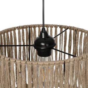 GLOBOSTAR® REGEN 205-0074 Boho Κρεμαστό Φωτιστικό Οροφής με Ντουί 1 x E27 AC 220-240V IP20 – Μπεζ – M30 x Π30 x Υ40cm