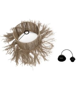 GLOBOSTAR® REGEN 205-0074 Boho Κρεμαστό Φωτιστικό Οροφής με Ντουί 1 x E27 AC 220-240V IP20 – Μπεζ – M30 x Π30 x Υ40cm