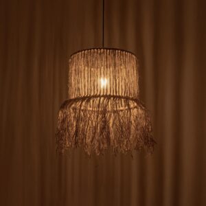 GLOBOSTAR® REGEN 205-0074 Boho Κρεμαστό Φωτιστικό Οροφής με Ντουί 1 x E27 AC 220-240V IP20 – Μπεζ – M30 x Π30 x Υ40cm