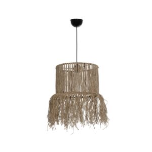 GLOBOSTAR® REGEN 205-0074 Boho Κρεμαστό Φωτιστικό Οροφής με Ντουί 1 x E27 AC 220-240V IP20 – Μπεζ – M30 x Π30 x Υ40cm