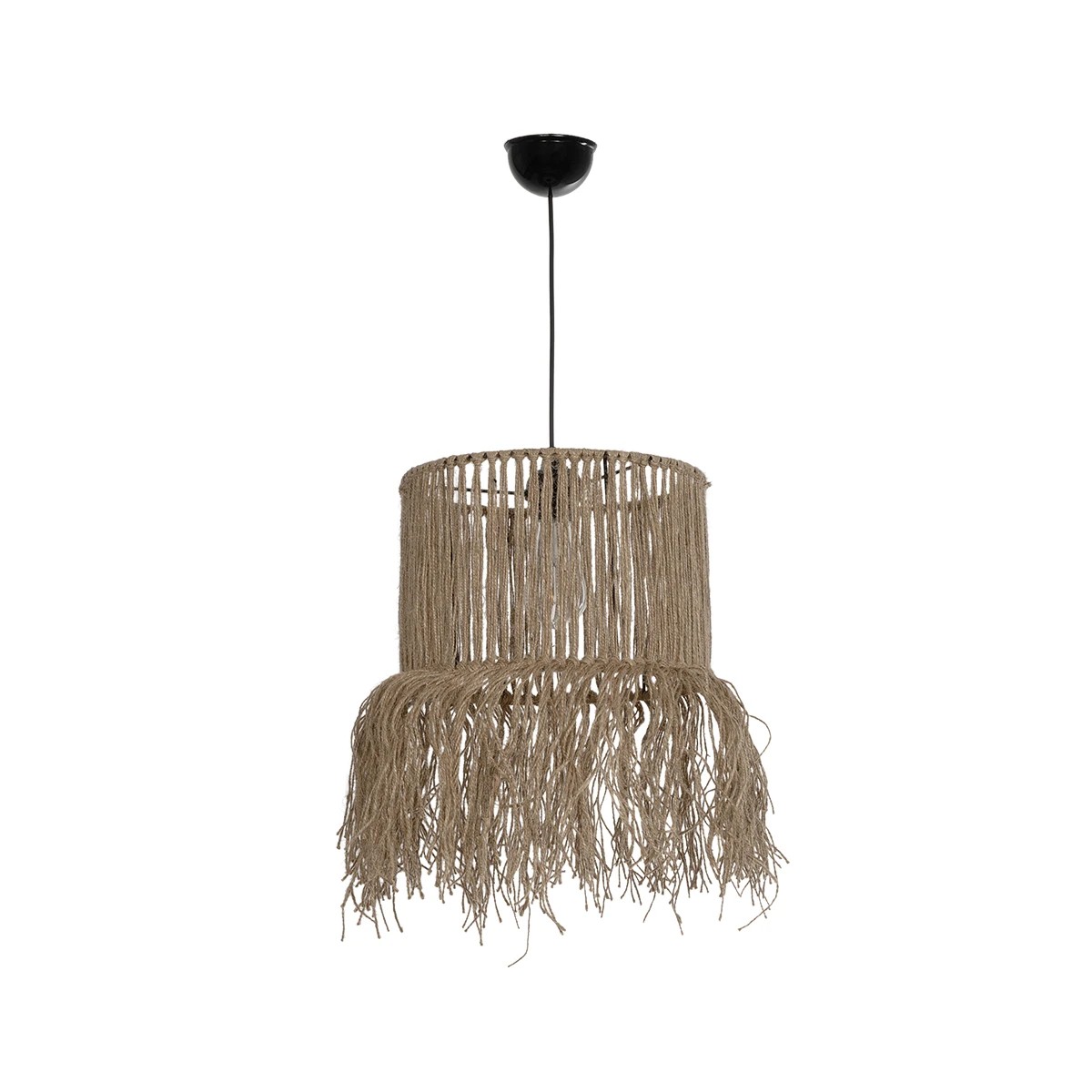 GLOBOSTAR® REGEN 205-0074 Boho Κρεμαστό Φωτιστικό Οροφής με Ντουί 1 x E27 AC 220-240V IP20 – Μπεζ – M30 x Π30 x Υ40cm