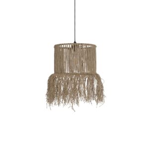 GLOBOSTAR® REGEN 205-0074 Boho Κρεμαστό Φωτιστικό Οροφής με Ντουί 1 x E27 AC 220-240V IP20 – Μπεζ – M30 x Π30 x Υ40cm