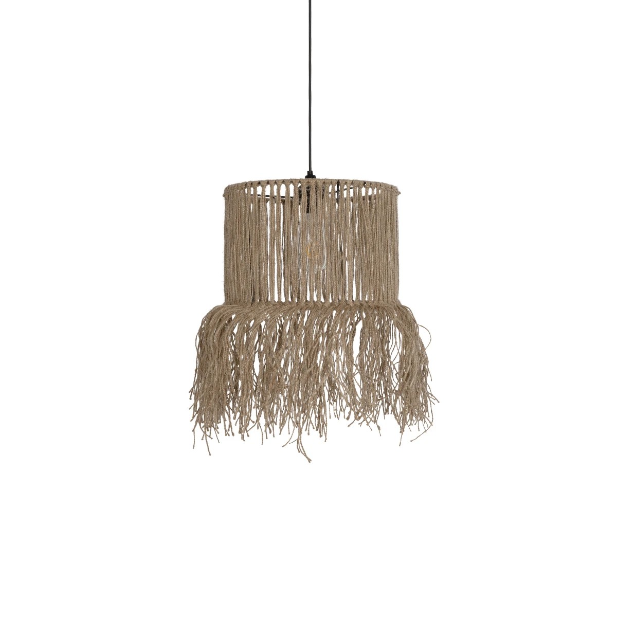 GLOBOSTAR® REGEN 205-0074 Boho Κρεμαστό Φωτιστικό Οροφής με Ντουί 1 x E27 AC 220-240V IP20 – Μπεζ – M30 x Π30 x Υ40cm