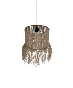 GLOBOSTAR® REGEN 205-0074 Boho Κρεμαστό Φωτιστικό Οροφής με Ντουί 1 x E27 AC 220-240V IP20 – Μπεζ – M30 x Π30 x Υ40cm