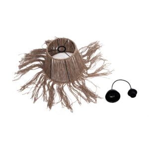 GLOBOSTAR® ROKA 205-0075 Boho Κρεμαστό Φωτιστικό Οροφής με Ντουί 1 x E27 AC 220-240V IP20 – Μπεζ – M30 x Π30 x Υ45cm