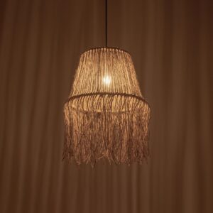 GLOBOSTAR® ROKA 205-0075 Boho Κρεμαστό Φωτιστικό Οροφής με Ντουί 1 x E27 AC 220-240V IP20 – Μπεζ – M30 x Π30 x Υ45cm