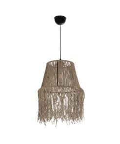GLOBOSTAR® ROKA 205-0075 Boho Κρεμαστό Φωτιστικό Οροφής με Ντουί 1 x E27 AC 220-240V IP20 – Μπεζ – M30 x Π30 x Υ45cm