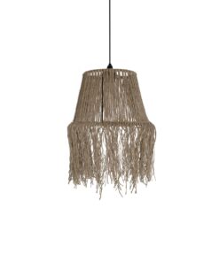 GLOBOSTAR® ROKA 205-0075 Boho Κρεμαστό Φωτιστικό Οροφής με Ντουί 1 x E27 AC 220-240V IP20 – Μπεζ – M30 x Π30 x Υ45cm