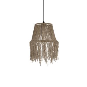 GLOBOSTAR® ROKA 205-0075 Boho Κρεμαστό Φωτιστικό Οροφής με Ντουί 1 x E27 AC 220-240V IP20 – Μπεζ – M30 x Π30 x Υ45cm