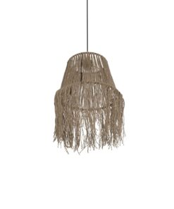 GLOBOSTAR® ROKA 205-0075 Boho Κρεμαστό Φωτιστικό Οροφής με Ντουί 1 x E27 AC 220-240V IP20 – Μπεζ – M30 x Π30 x Υ45cm