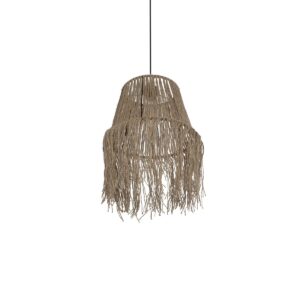 GLOBOSTAR® ROKA 205-0075 Boho Κρεμαστό Φωτιστικό Οροφής με Ντουί 1 x E27 AC 220-240V IP20 – Μπεζ – M30 x Π30 x Υ45cm