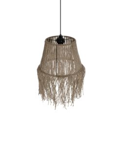GLOBOSTAR® ROKA 205-0075 Boho Κρεμαστό Φωτιστικό Οροφής με Ντουί 1 x E27 AC 220-240V IP20 – Μπεζ – M30 x Π30 x Υ45cm