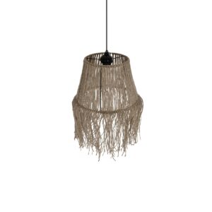 GLOBOSTAR® ROKA 205-0075 Boho Κρεμαστό Φωτιστικό Οροφής με Ντουί 1 x E27 AC 220-240V IP20 – Μπεζ – M30 x Π30 x Υ45cm