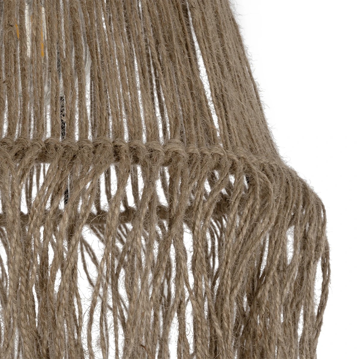 GLOBOSTAR® ROKA 205-0075 Boho Κρεμαστό Φωτιστικό Οροφής με Ντουί 1 x E27 AC 220-240V IP20 – Μπεζ – M30 x Π30 x Υ45cm