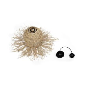 GLOBOSTAR® ROKA 205-0076 Boho Κρεμαστό Φωτιστικό Οροφής με Ντουί 1 x E27 AC 220-240V IP20 – Μπεζ – M25 x Π25 x Υ45cm