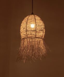 GLOBOSTAR® ROKA 205-0076 Boho Κρεμαστό Φωτιστικό Οροφής με Ντουί 1 x E27 AC 220-240V IP20 – Μπεζ – M25 x Π25 x Υ45cm