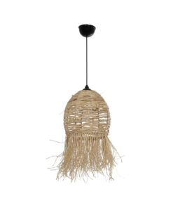 GLOBOSTAR® ROKA 205-0076 Boho Κρεμαστό Φωτιστικό Οροφής με Ντουί 1 x E27 AC 220-240V IP20 – Μπεζ – M25 x Π25 x Υ45cm