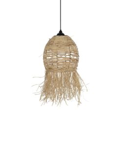 GLOBOSTAR® ROKA 205-0076 Boho Κρεμαστό Φωτιστικό Οροφής με Ντουί 1 x E27 AC 220-240V IP20 – Μπεζ – M25 x Π25 x Υ45cm