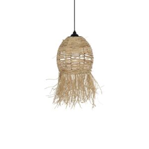 GLOBOSTAR® ROKA 205-0076 Boho Κρεμαστό Φωτιστικό Οροφής με Ντουί 1 x E27 AC 220-240V IP20 – Μπεζ – M25 x Π25 x Υ45cm