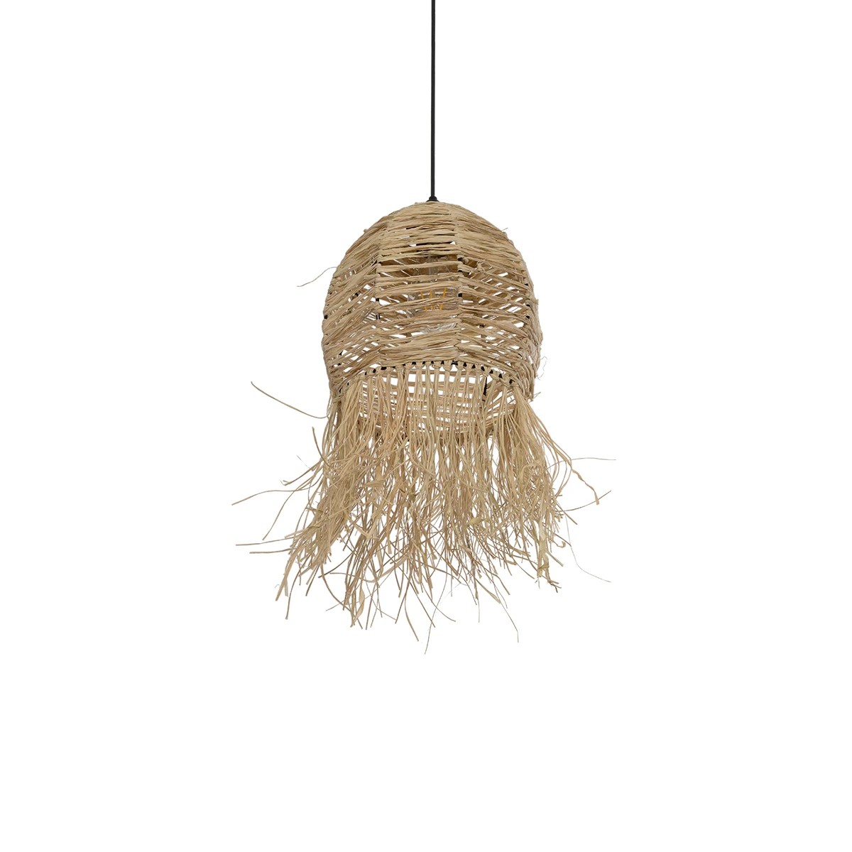 GLOBOSTAR® ROKA 205-0076 Boho Κρεμαστό Φωτιστικό Οροφής με Ντουί 1 x E27 AC 220-240V IP20 – Μπεζ – M25 x Π25 x Υ45cm