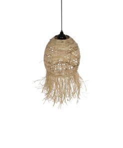 GLOBOSTAR® ROKA 205-0076 Boho Κρεμαστό Φωτιστικό Οροφής με Ντουί 1 x E27 AC 220-240V IP20 – Μπεζ – M25 x Π25 x Υ45cm