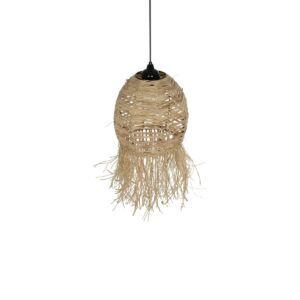 GLOBOSTAR® ROKA 205-0076 Boho Κρεμαστό Φωτιστικό Οροφής με Ντουί 1 x E27 AC 220-240V IP20 – Μπεζ – M25 x Π25 x Υ45cm