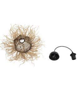 GLOBOSTAR® RIKTA 205-0077 Boho Κρεμαστό Φωτιστικό Οροφής με Ντουί 1 x E27 AC 220-240V IP20 – Μπεζ – M20 x Π20 x Υ30cm