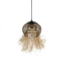 GLOBOSTAR® RIKTA 205-0077 Boho Κρεμαστό Φωτιστικό Οροφής με Ντουί 1 x E27 AC 220-240V IP20 – Μπεζ – M20 x Π20 x Υ30cm