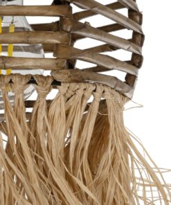 GLOBOSTAR® RIKTA 205-0077 Boho Κρεμαστό Φωτιστικό Οροφής με Ντουί 1 x E27 AC 220-240V IP20 – Μπεζ – M20 x Π20 x Υ30cm