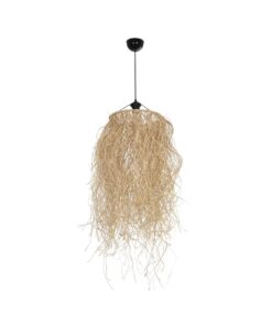 GLOBOSTAR® PIOVERE 205-0078 Boho Κρεμαστό Φωτιστικό Οροφής με Ντουί 1 x E27 AC 220-240V IP20 – Μπεζ – M35 x Π35 x Υ70cm