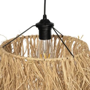 GLOBOSTAR® PIOVERE 205-0078 Boho Κρεμαστό Φωτιστικό Οροφής με Ντουί 1 x E27 AC 220-240V IP20 – Μπεζ – M35 x Π35 x Υ70cm