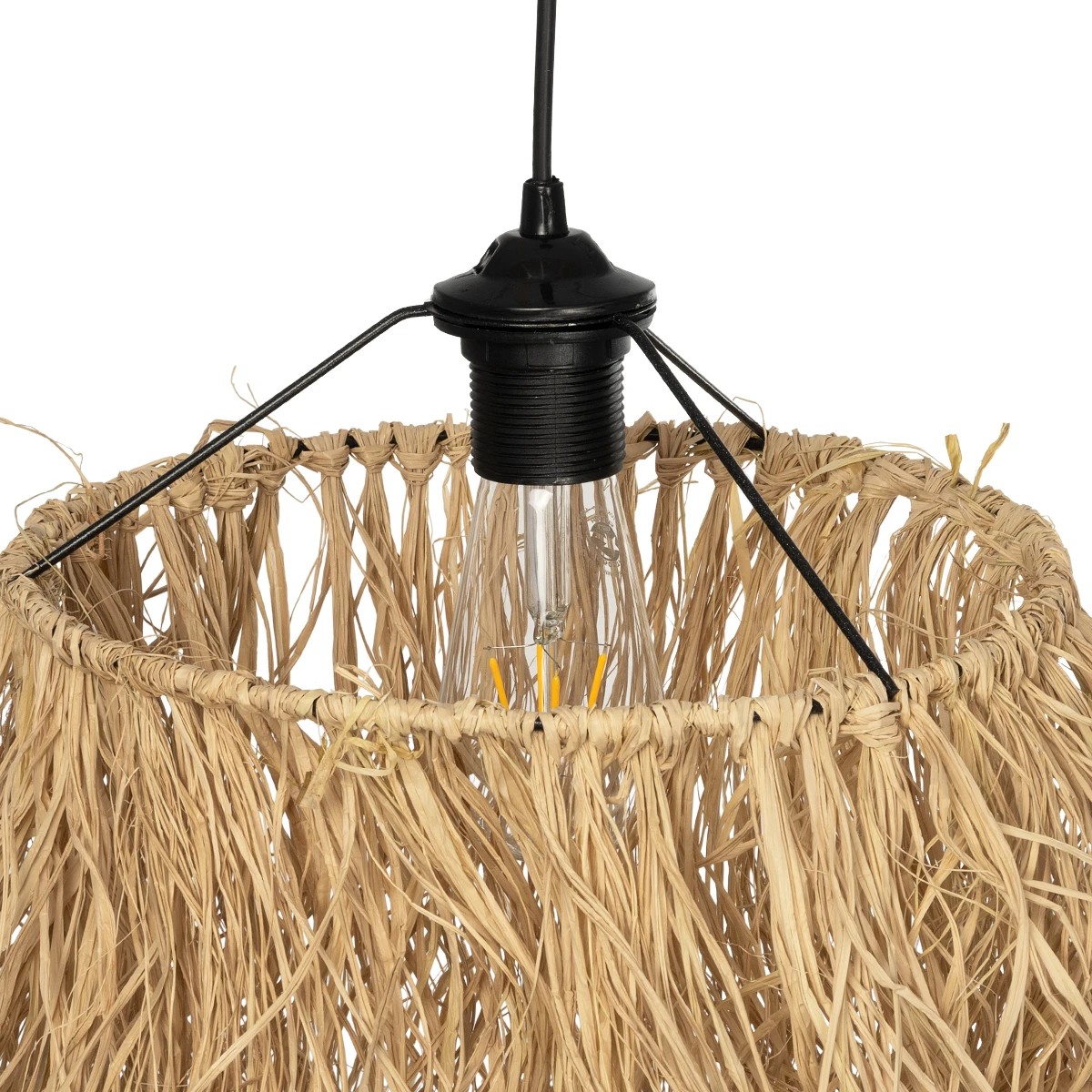 GLOBOSTAR® PIOVERE 205-0078 Boho Κρεμαστό Φωτιστικό Οροφής με Ντουί 1 x E27 AC 220-240V IP20 – Μπεζ – M35 x Π35 x Υ70cm