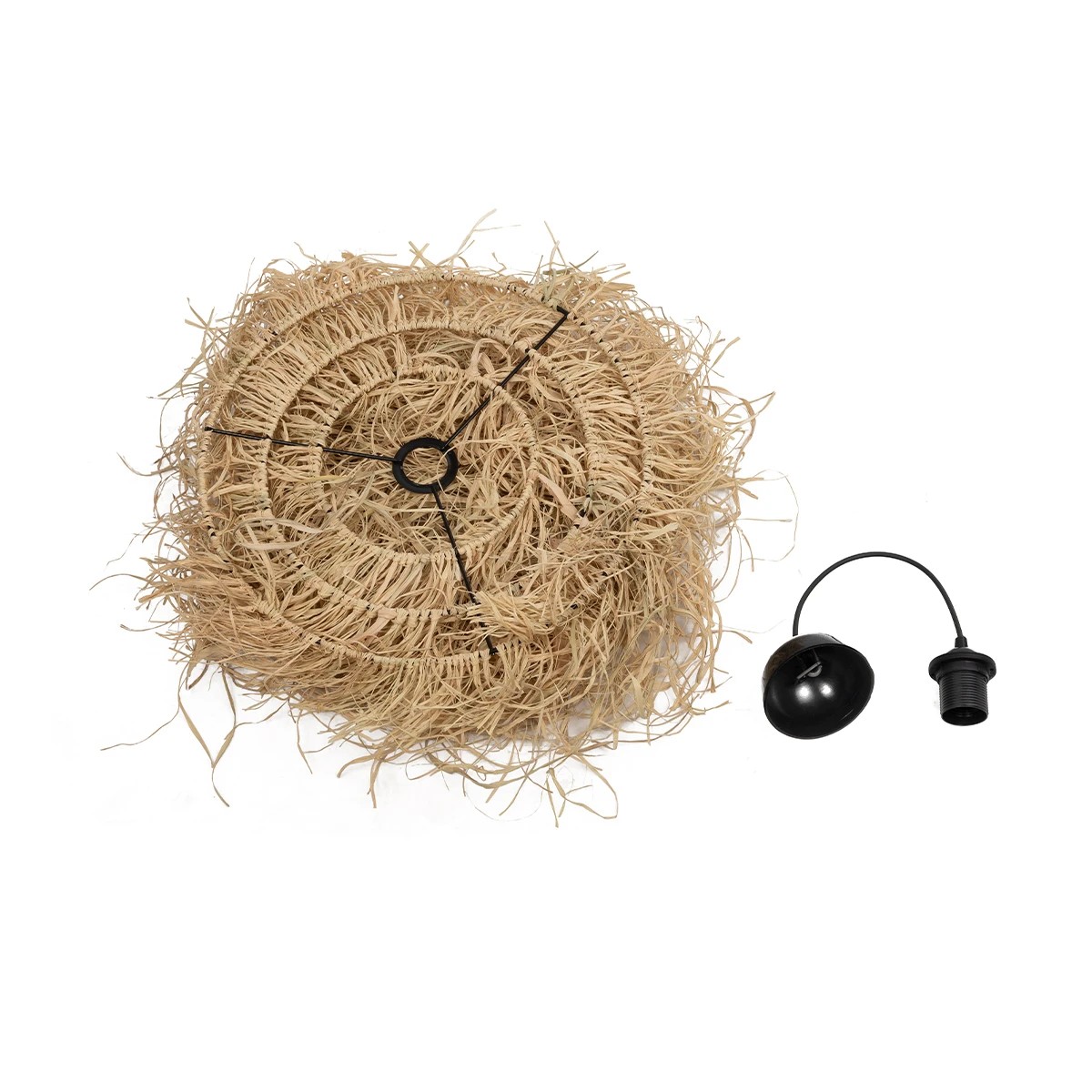 GLOBOSTAR® LIETUS 205-0079 Boho Κρεμαστό Φωτιστικό Οροφής με Ντουί 1 x E27 AC 220-240V IP20 – Μπεζ – M45 x Π45 x Υ50cm