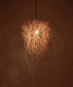 GLOBOSTAR® LIETUS 205-0079 Boho Κρεμαστό Φωτιστικό Οροφής με Ντουί 1 x E27 AC 220-240V IP20 – Μπεζ – M45 x Π45 x Υ50cm