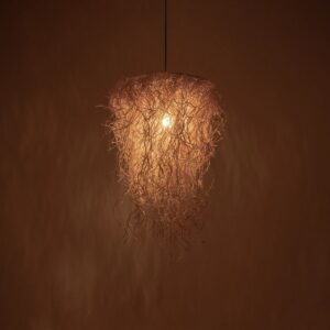 GLOBOSTAR® LIETUS 205-0079 Boho Κρεμαστό Φωτιστικό Οροφής με Ντουί 1 x E27 AC 220-240V IP20 – Μπεζ – M45 x Π45 x Υ50cm