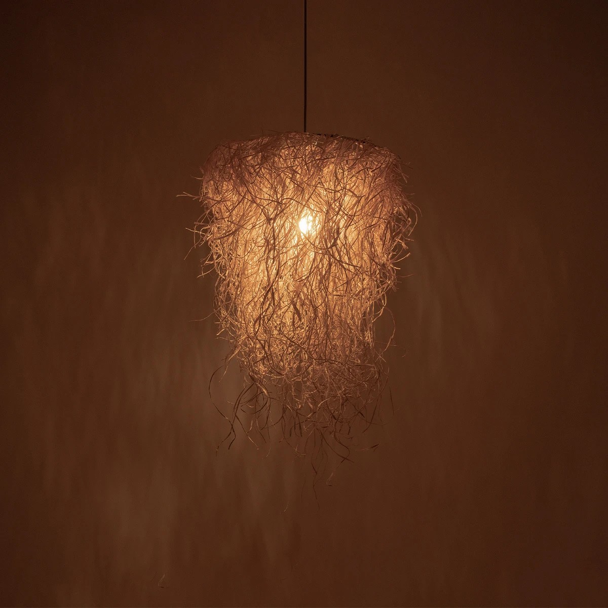 GLOBOSTAR® LIETUS 205-0079 Boho Κρεμαστό Φωτιστικό Οροφής με Ντουί 1 x E27 AC 220-240V IP20 – Μπεζ – M45 x Π45 x Υ50cm