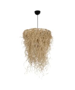 GLOBOSTAR® LIETUS 205-0079 Boho Κρεμαστό Φωτιστικό Οροφής με Ντουί 1 x E27 AC 220-240V IP20 – Μπεζ – M45 x Π45 x Υ50cm