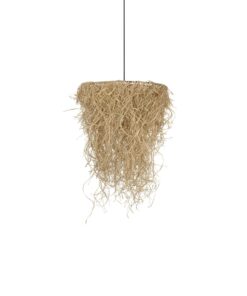 GLOBOSTAR® LIETUS 205-0079 Boho Κρεμαστό Φωτιστικό Οροφής με Ντουί 1 x E27 AC 220-240V IP20 – Μπεζ – M45 x Π45 x Υ50cm