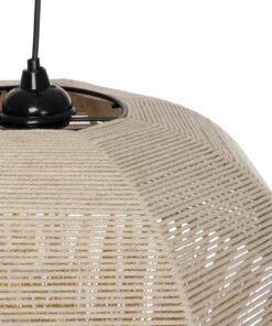 GLOBOSTAR® PLUVIA 205-0080 Boho Κρεμαστό Φωτιστικό Οροφής με Ντουί 1 x E27 AC 220-240V IP20 – Μπεζ – M50 x Π50 x Υ80cm