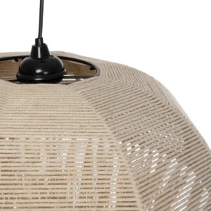 GLOBOSTAR® PLUVIA 205-0080 Boho Κρεμαστό Φωτιστικό Οροφής με Ντουί 1 x E27 AC 220-240V IP20 – Μπεζ – M50 x Π50 x Υ80cm